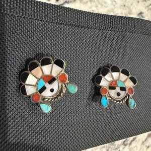 Vintage Native American Rad Lambert Homer Clip Earrings